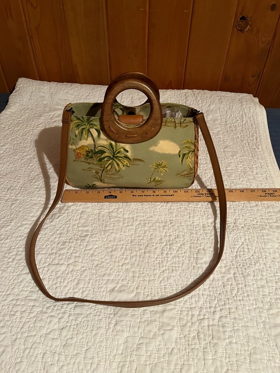 Fossil Handbags - Fossil Tropical Palm Print Shoulder Bag in Green and Brown